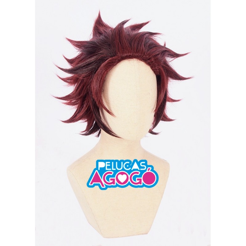 Peluca Corta Tanjiro Kamado Demon Slayer Kimetsu no Yaiba