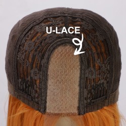 Peluca Semi LaceFront Naranja Oscura