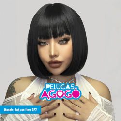 Peluca Mediana Bob Negra...