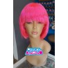 Peluca de Fiesta Bob Rosa Fusha