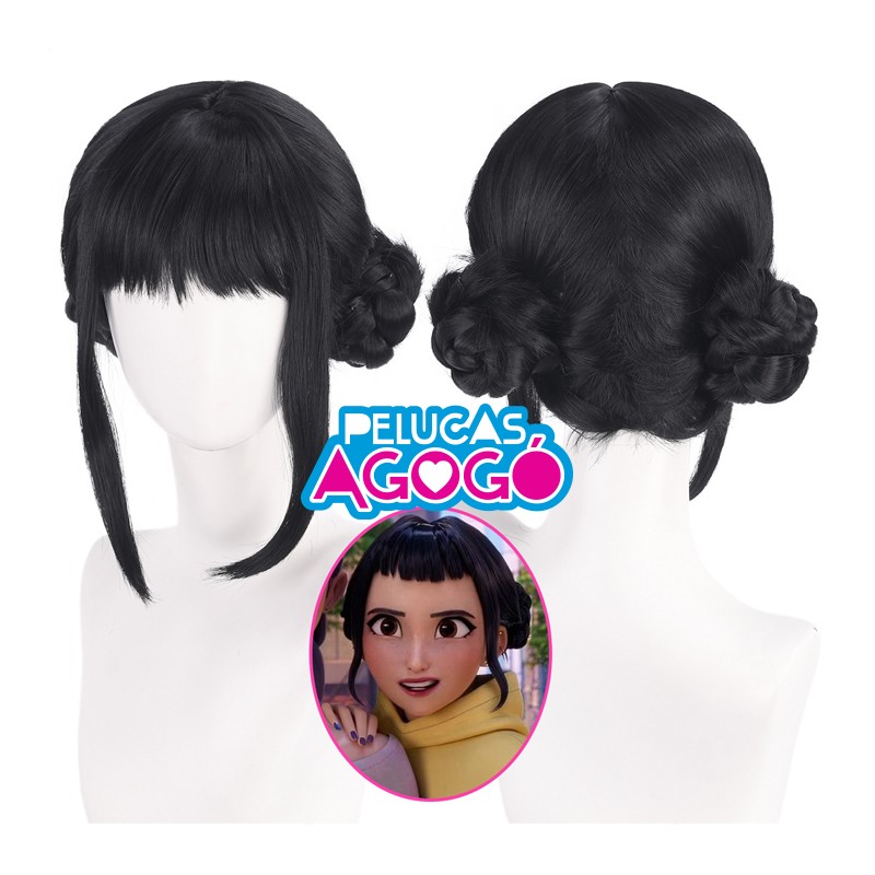 Peluca Med Negro Zoey Kpop Demon Hunters Huntrix