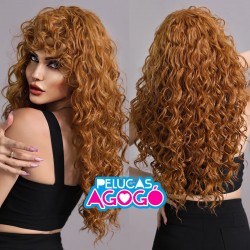 Peluca Larga China Naranja...