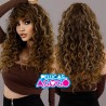 Peluca Larga China Castaña con Mechas CF